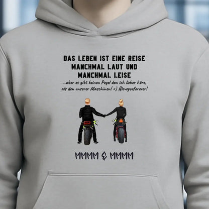 2in1: Paar Designer • Motorrad Couple • Unisex Premium Hoodie XS-5XL aus Bio-Baumwolle für Damen & Herren