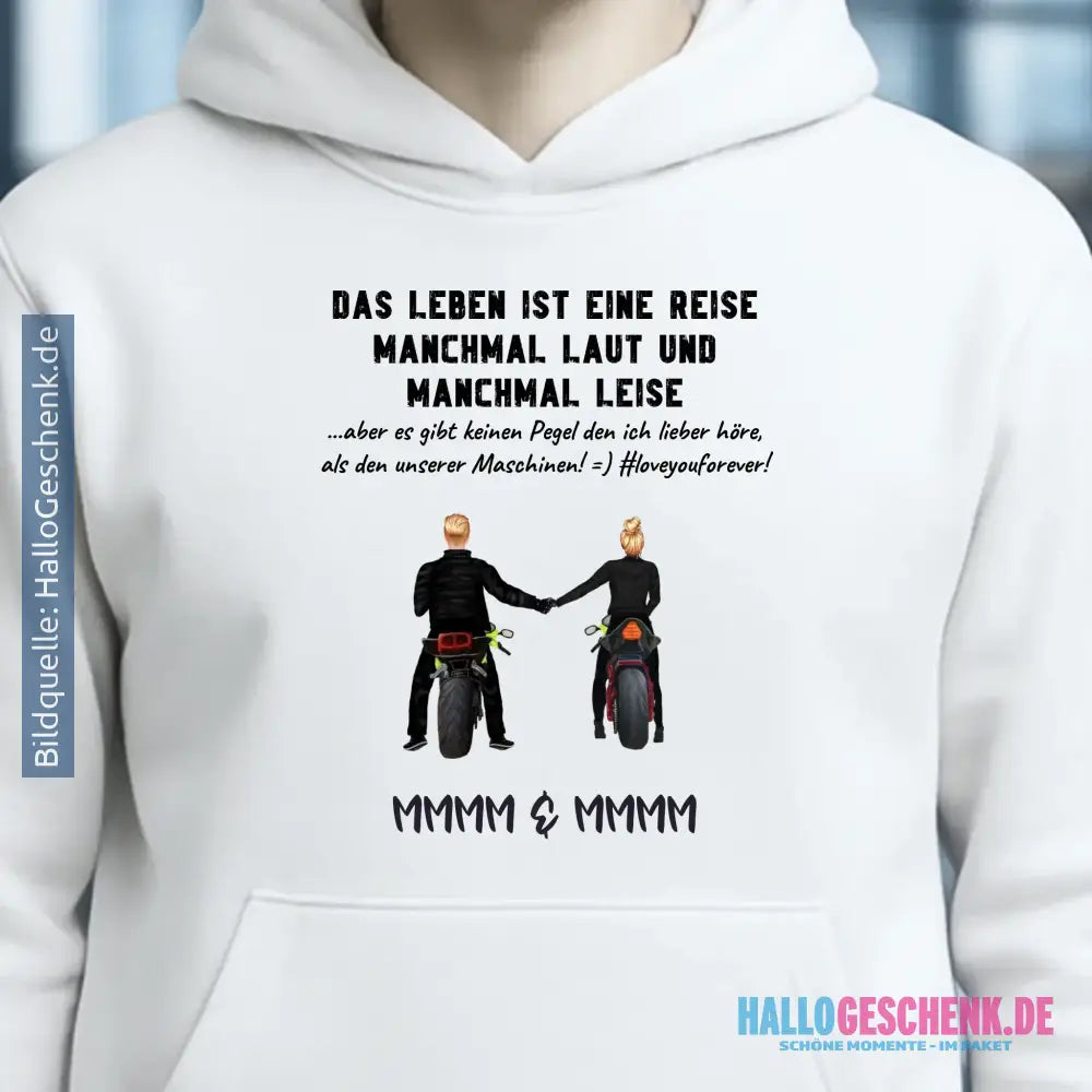 2in1: Paar Designer • Motorrad Couple • Unisex Premium Hoodie XS-5XL aus Bio-Baumwolle für Damen & Herren