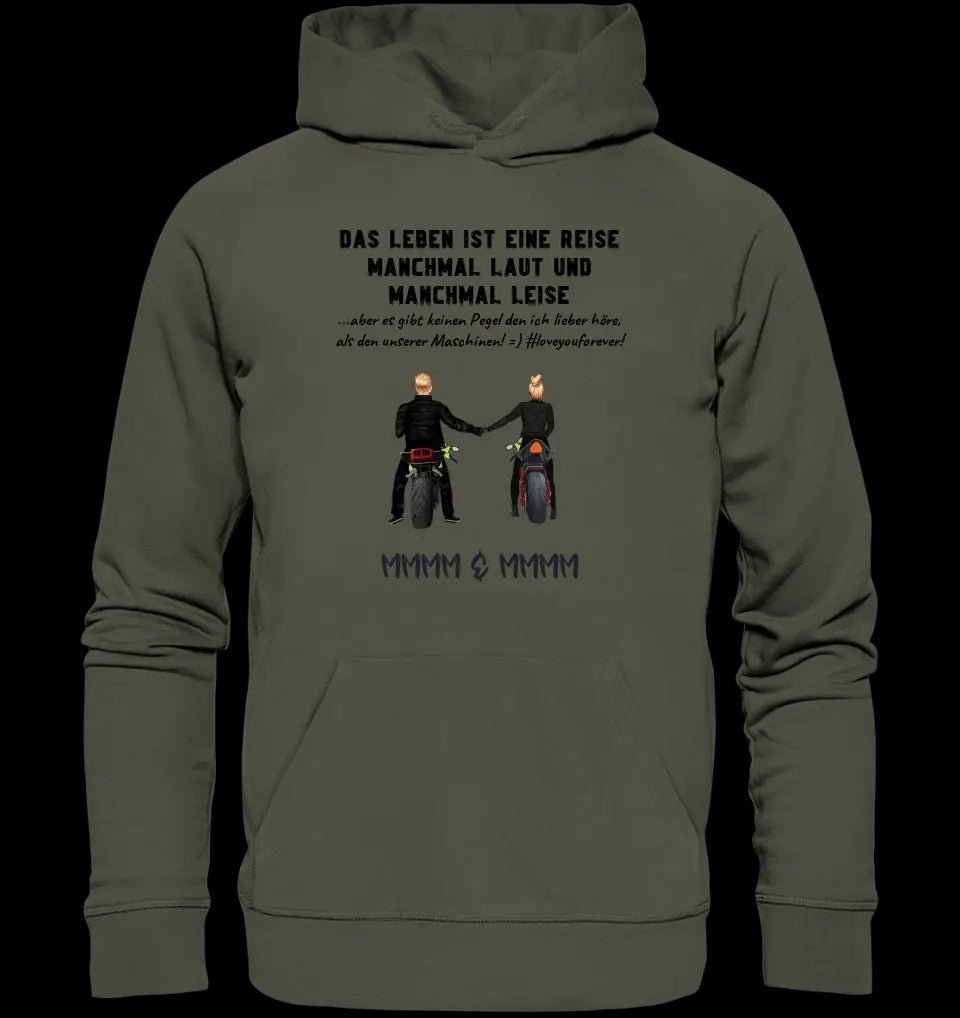 2in1: Paar Designer • Motorrad Couple • Unisex Premium Hoodie XS-5XL aus Bio-Baumwolle für Damen & Herren