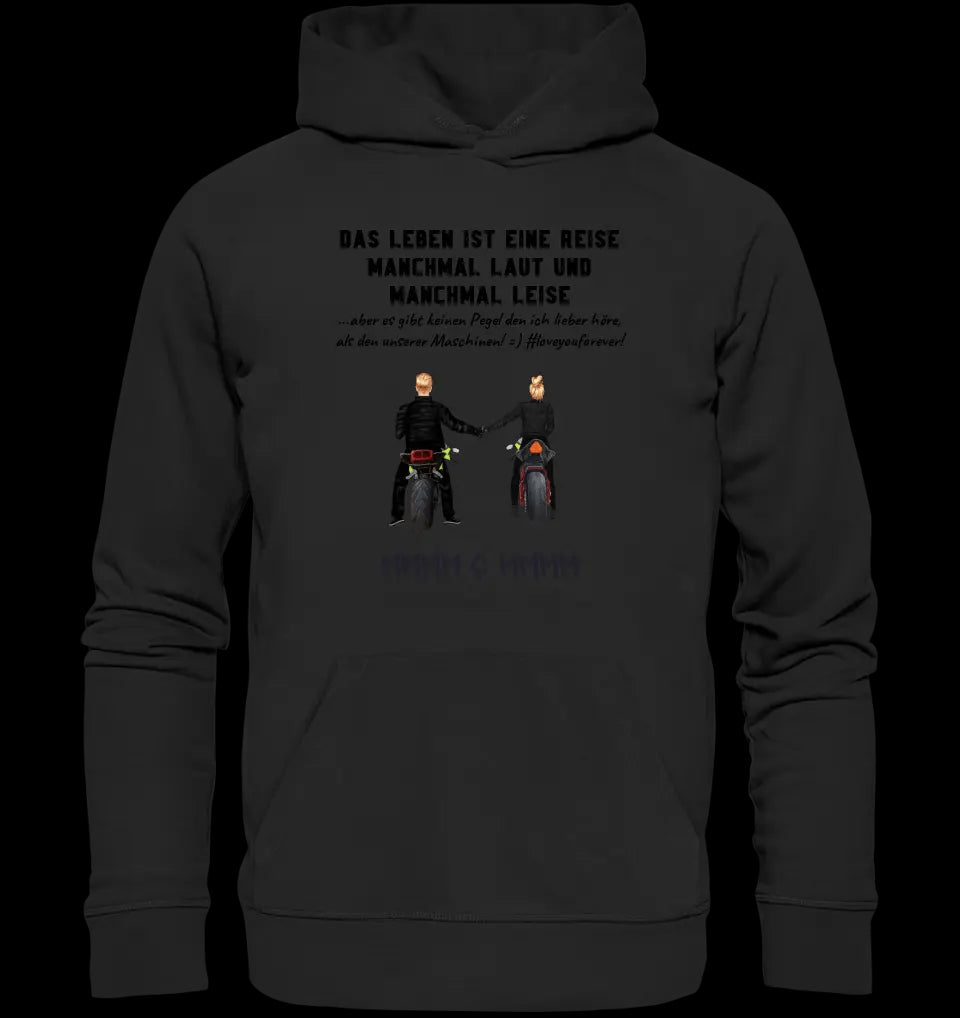 2in1: Paar Designer • Motorrad Couple • Unisex Premium Hoodie XS-5XL aus Bio-Baumwolle für Damen & Herren