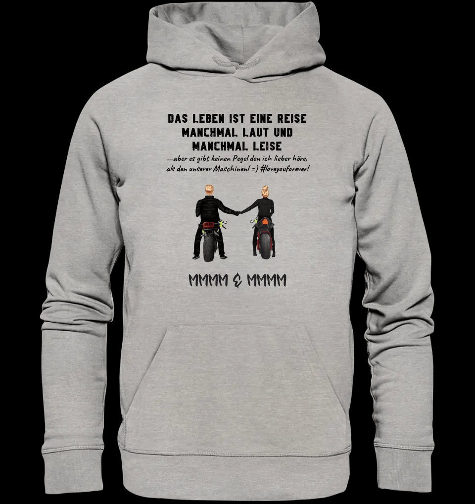 2in1: Paar Designer • Motorrad Couple • Unisex Premium Hoodie XS-5XL aus Bio-Baumwolle für Damen & Herren