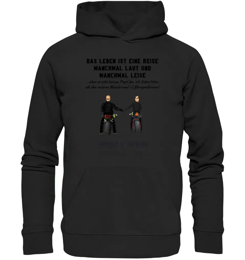 2in1: Paar Designer • Motorrad Couple • Unisex Premium Hoodie XS - 5XL aus Bio - Baumwolle für Damen & Herren - HalloGeschenk.de