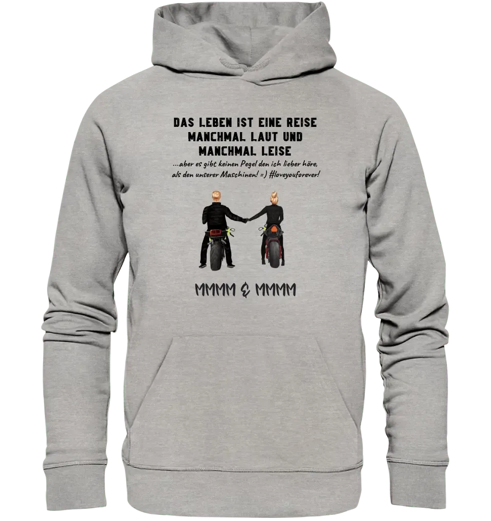 2in1: Paar Designer • Motorrad Couple • Unisex Premium Hoodie XS - 5XL aus Bio - Baumwolle für Damen & Herren - HalloGeschenk.de