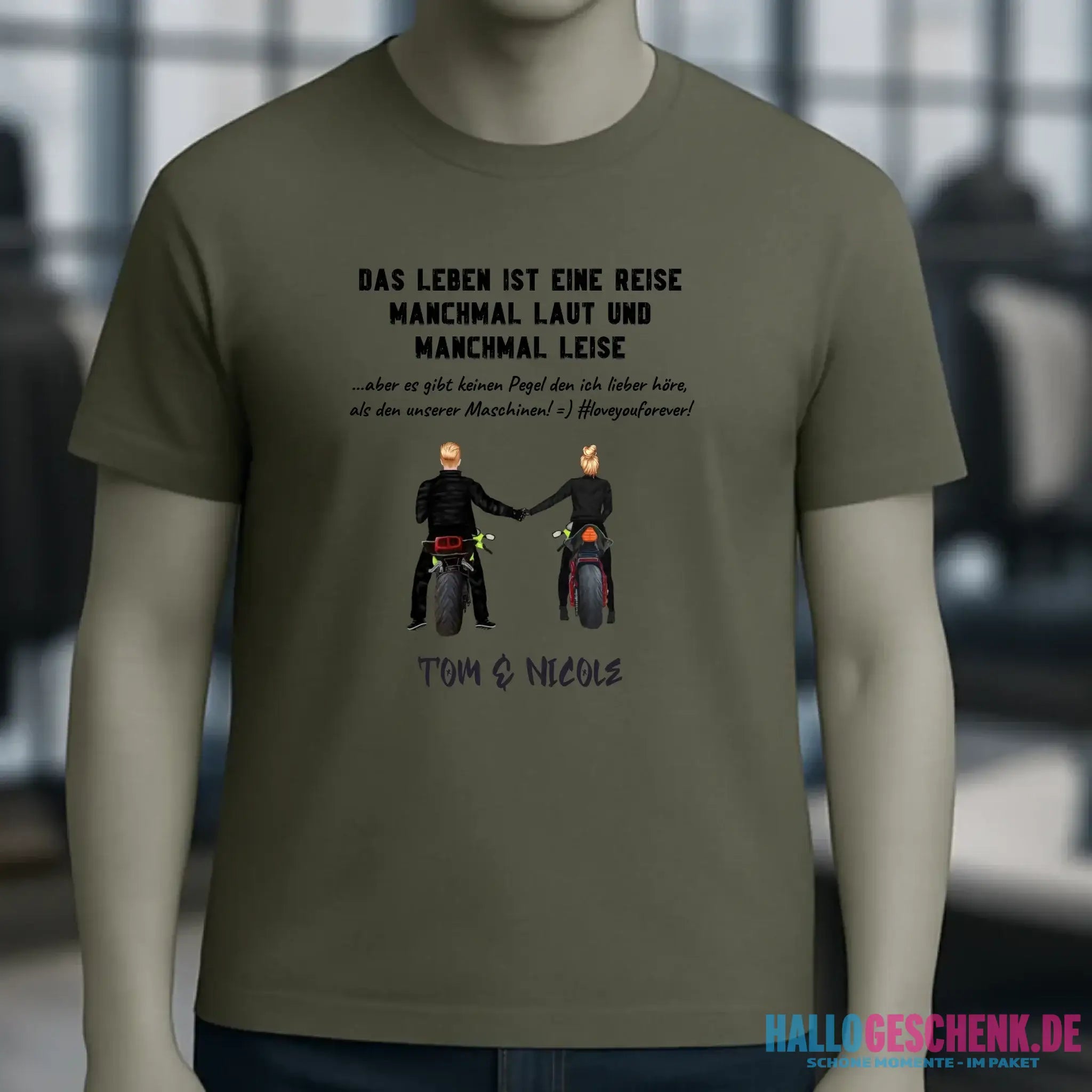 2in1: Paar Designer • Motorrad Couple • Unisex Premium T-Shirt XS-5XL aus Bio-Baumwolle für Damen & Herren