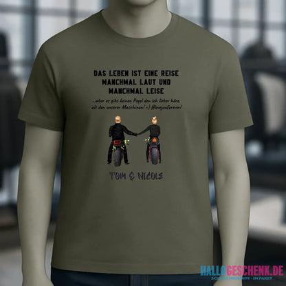 2in1: Paar Designer • Motorrad Couple • Unisex Premium T-Shirt XS-5XL aus Bio-Baumwolle für Damen & Herren