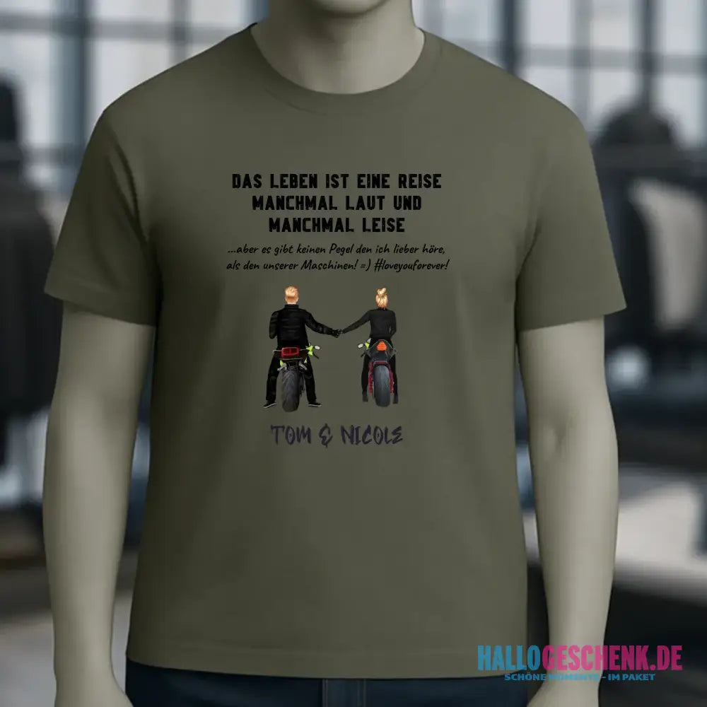 2in1: Paar Designer • Motorrad Couple • Unisex Premium T-Shirt XS-5XL aus Bio-Baumwolle für Damen & Herren