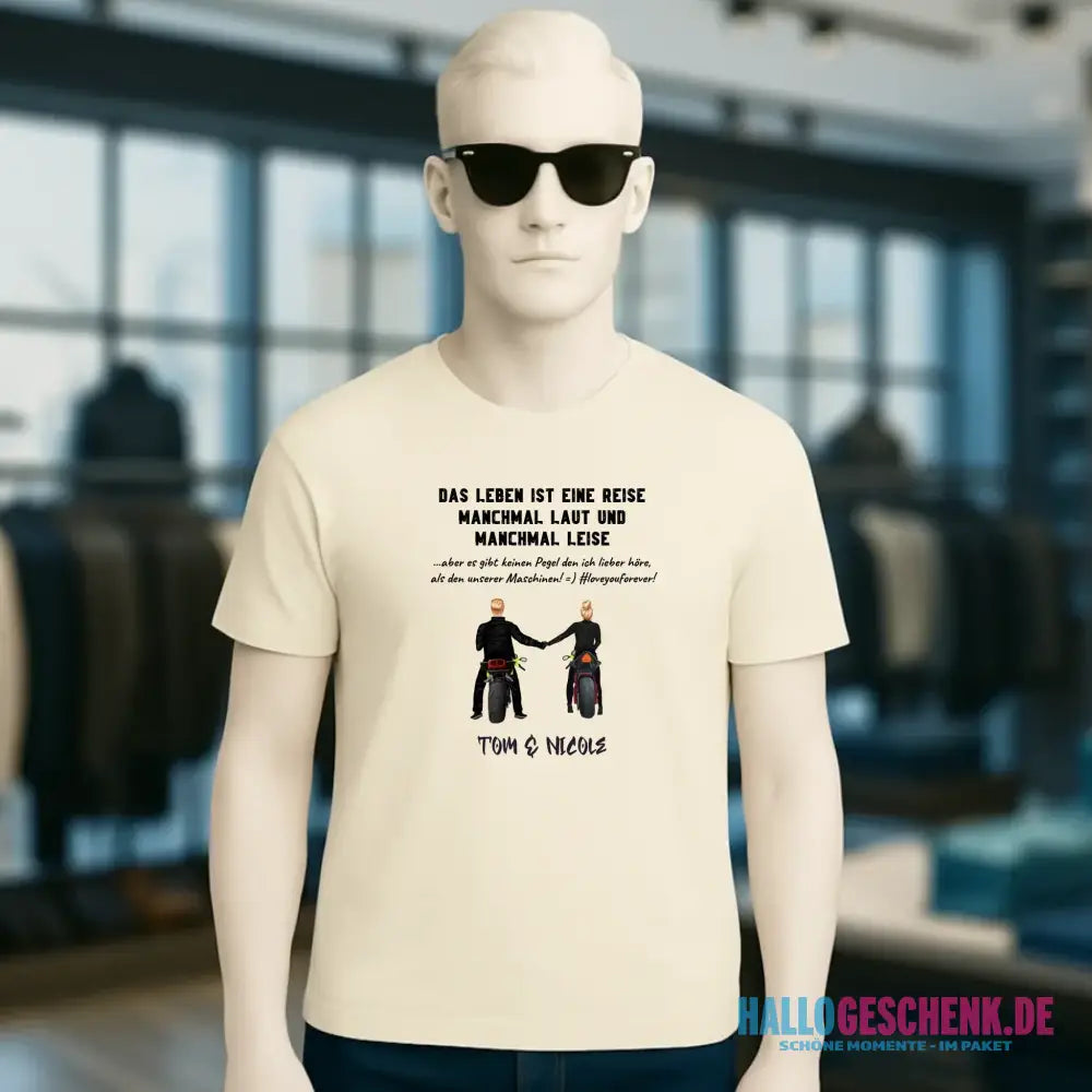 2in1: Paar Designer • Motorrad Couple • Unisex Premium T-Shirt XS-5XL aus Bio-Baumwolle für Damen & Herren