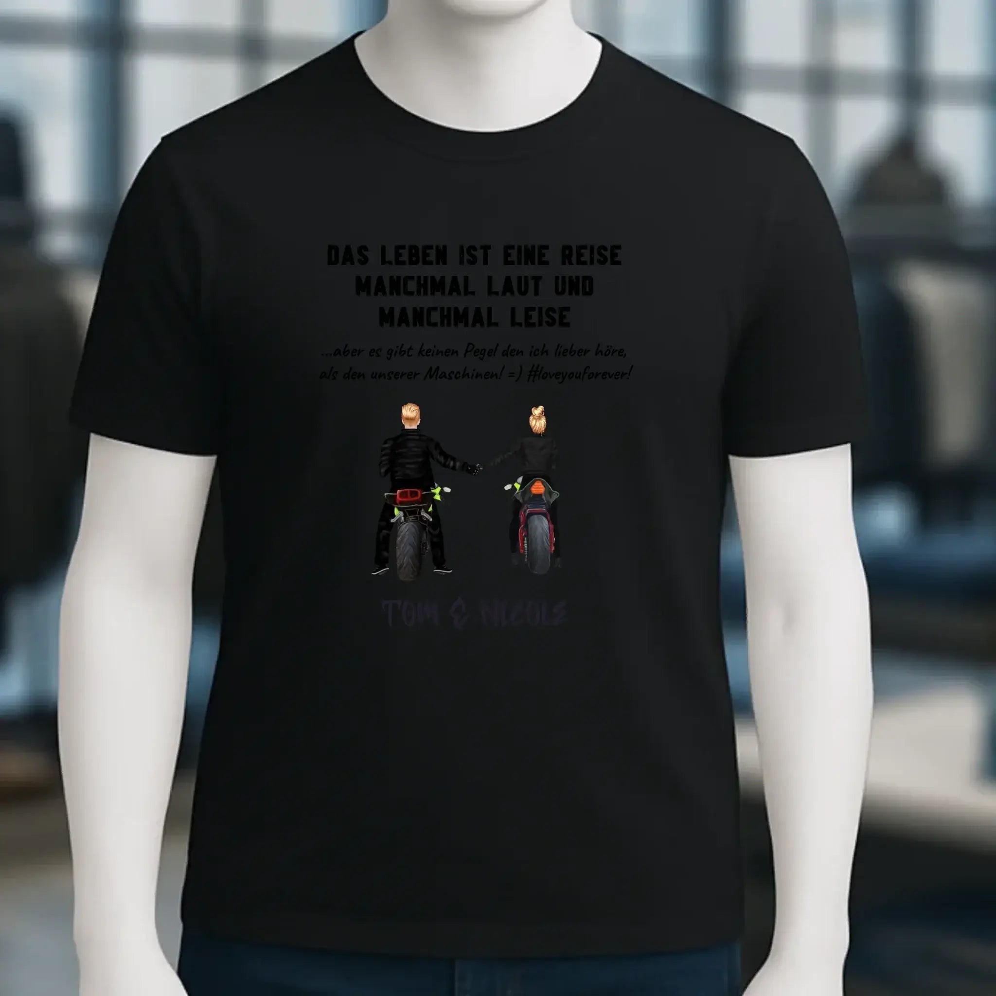 2in1: Paar Designer • Motorrad Couple • Unisex Premium T-Shirt XS-5XL aus Bio-Baumwolle für Damen & Herren