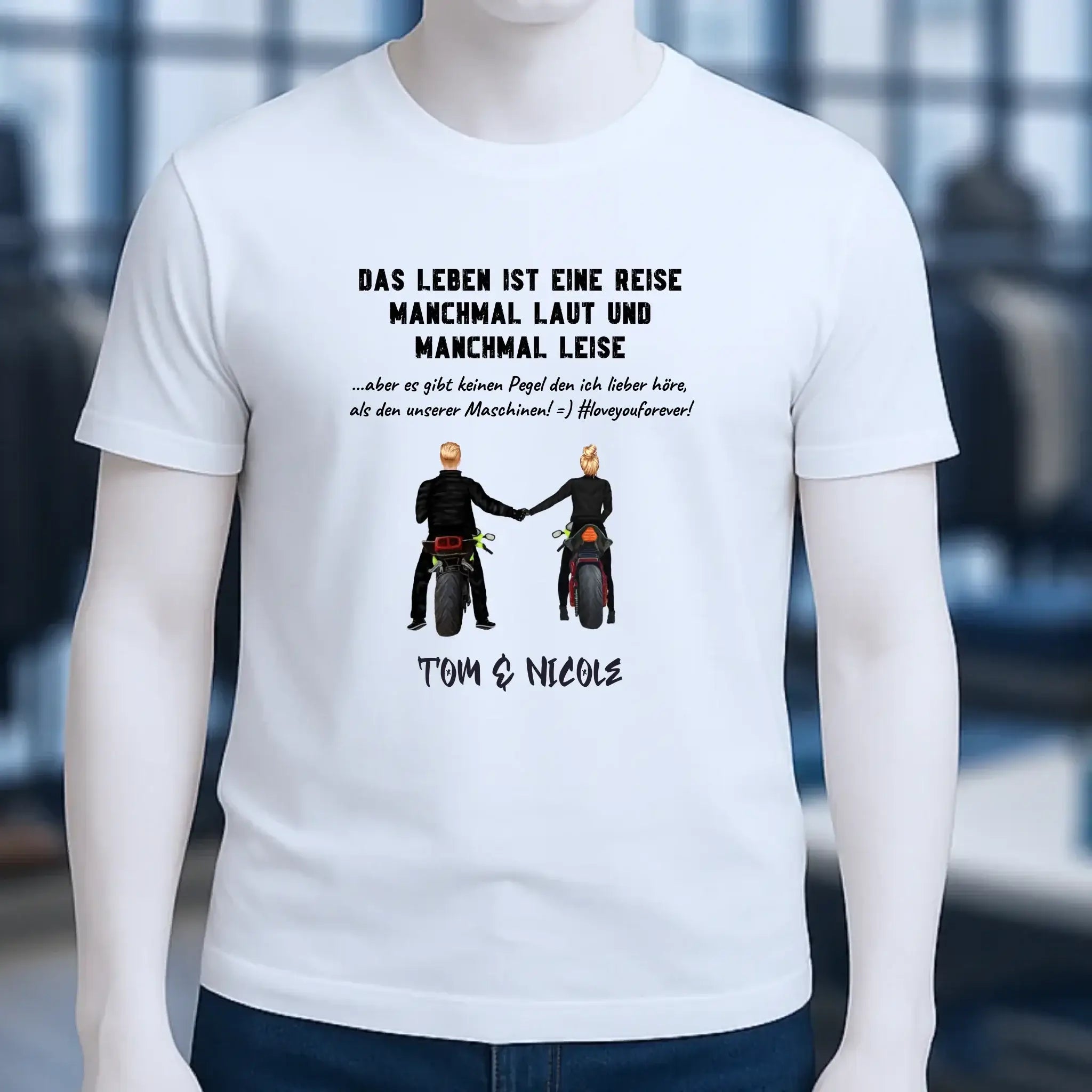 2in1: Paar Designer • Motorrad Couple • Unisex Premium T-Shirt XS-5XL aus Bio-Baumwolle für Damen & Herren