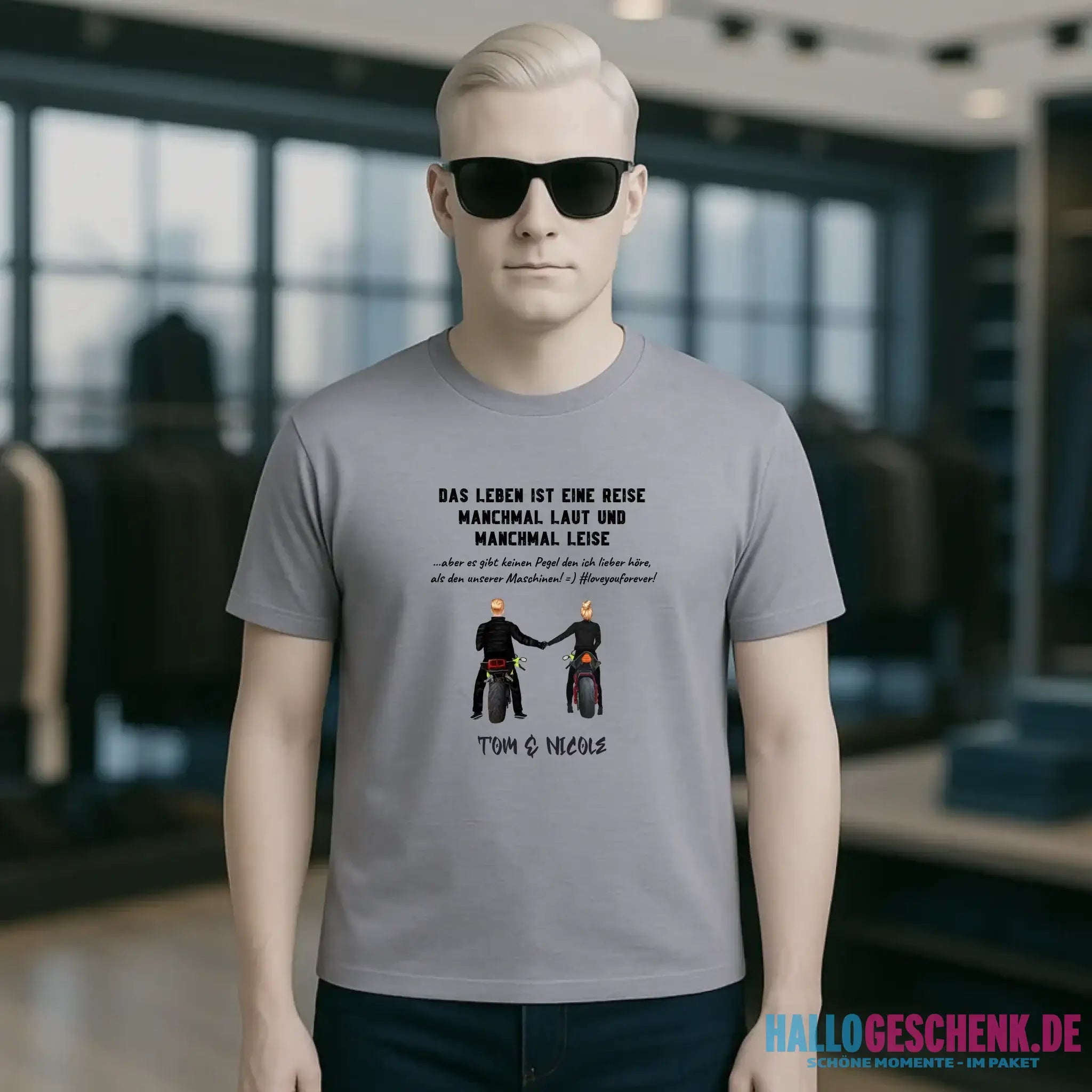 2in1: Paar Designer • Motorrad Couple • Unisex Premium T-Shirt XS-5XL aus Bio-Baumwolle für Damen & Herren