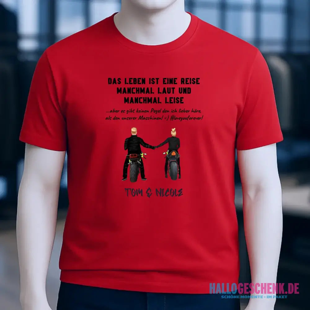 2in1: Paar Designer • Motorrad Couple • Unisex Premium T-Shirt XS-5XL aus Bio-Baumwolle für Damen & Herren