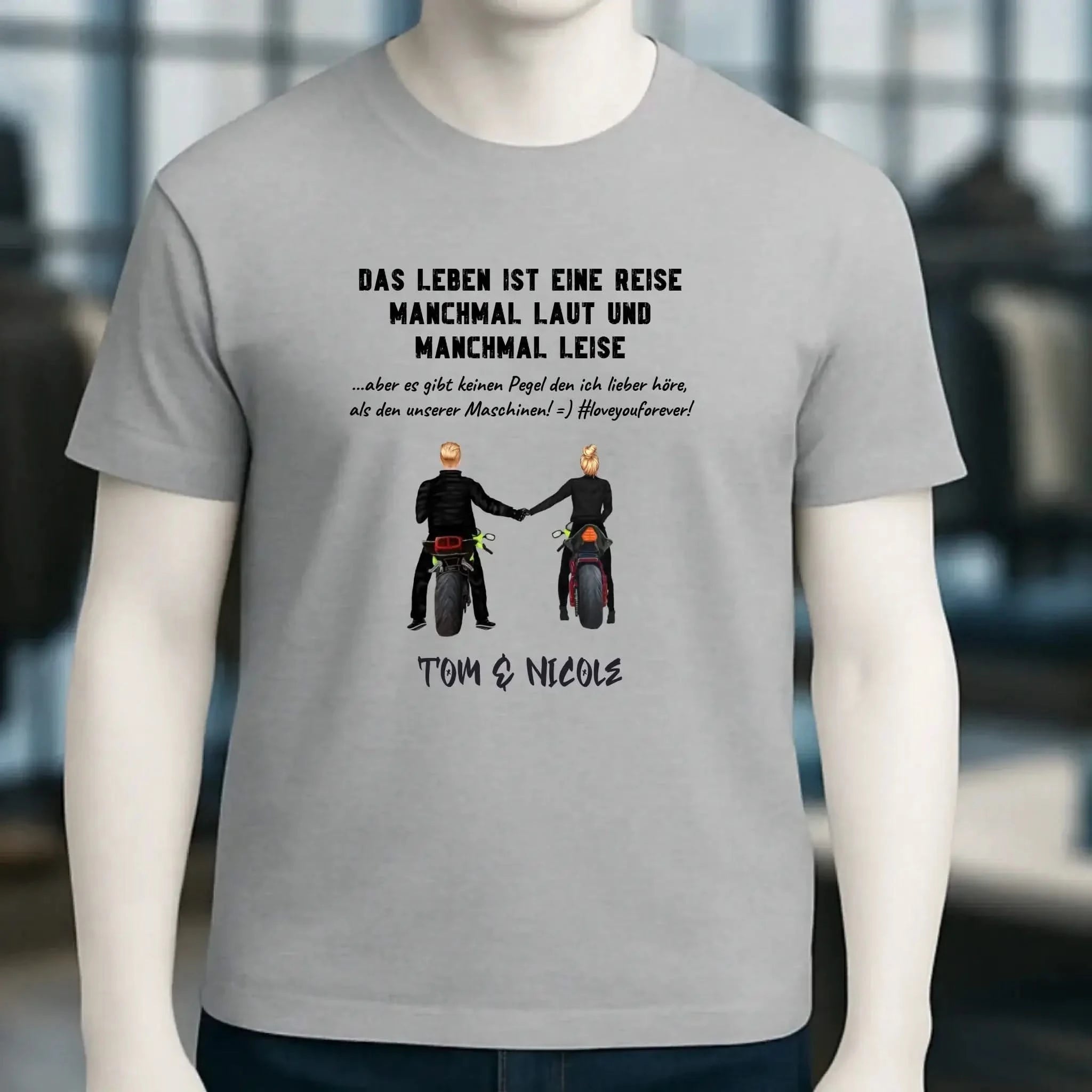 2in1: Paar Designer • Motorrad Couple • Unisex Premium T-Shirt XS-5XL aus Bio-Baumwolle für Damen & Herren