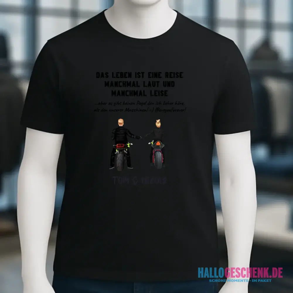 2in1: Paar Designer • Motorrad Couple • Unisex Premium T-Shirt XS-5XL aus Bio-Baumwolle für Damen & Herren
