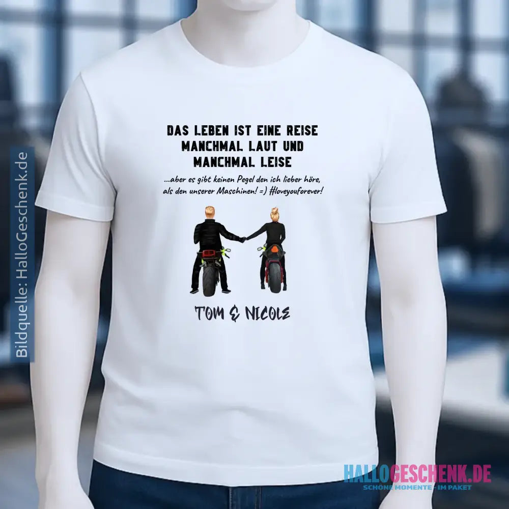 2in1: Paar Designer • Motorrad Couple • Unisex Premium T-Shirt XS-5XL aus Bio-Baumwolle für Damen & Herren