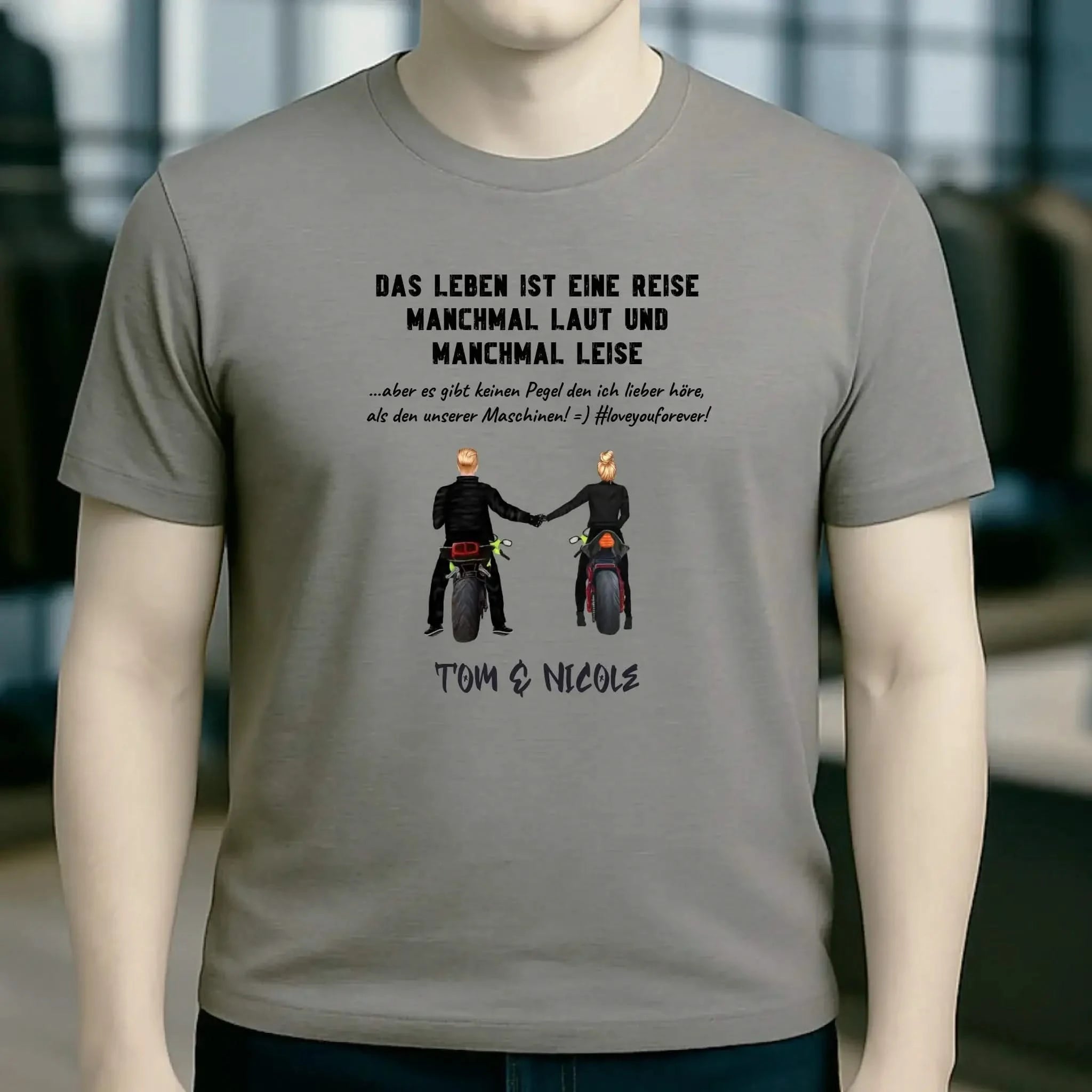 2in1: Paar Designer • Motorrad Couple • Unisex Premium T-Shirt XS-5XL aus Bio-Baumwolle für Damen & Herren