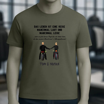 2in1: Paar Designer • Motorrad Couple • Unisex Premium T-Shirt XS-5XL aus Bio-Baumwolle für Damen & Herren