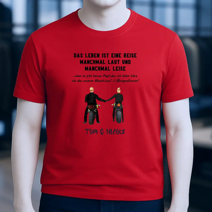 2in1: Paar Designer • Motorrad Couple • Unisex Premium T-Shirt XS-5XL aus Bio-Baumwolle für Damen & Herren