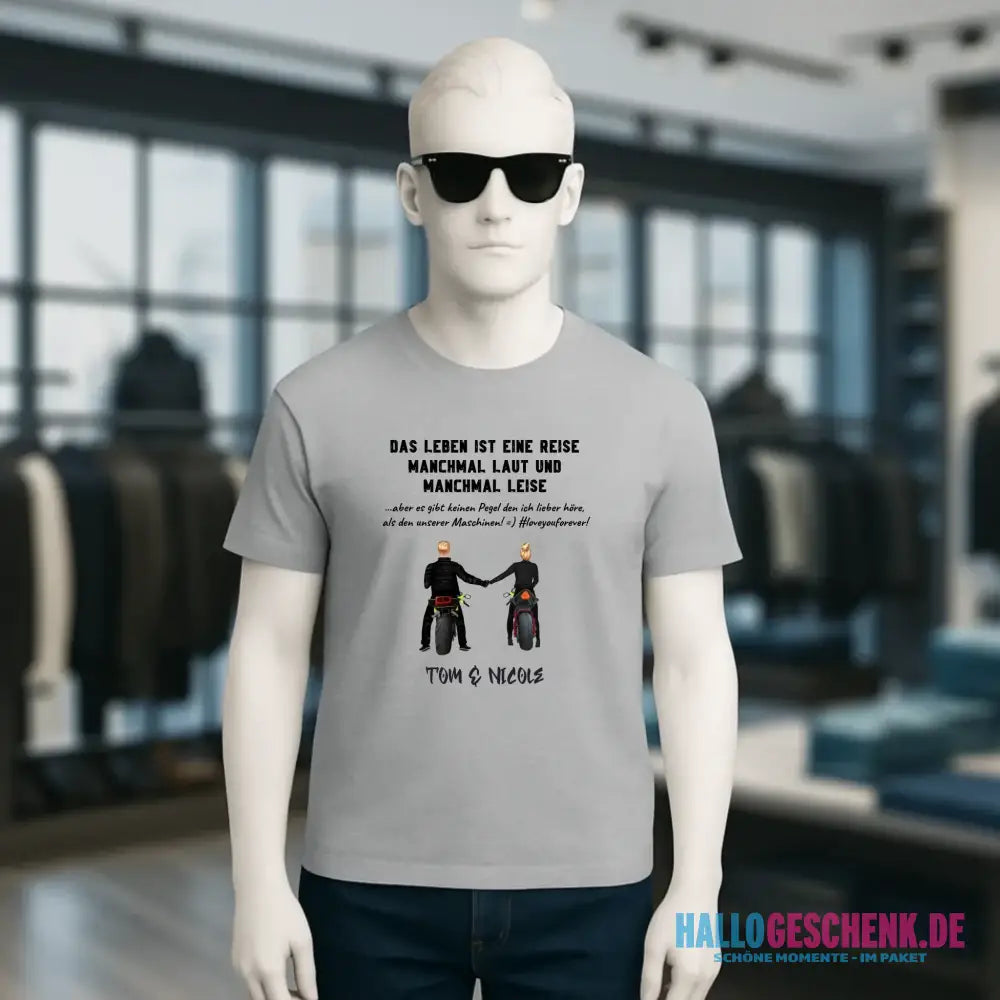 2in1: Paar Designer • Motorrad Couple • Unisex Premium T-Shirt XS-5XL aus Bio-Baumwolle für Damen & Herren