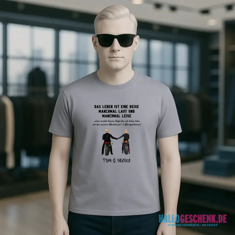 2in1: Paar Designer • Motorrad Couple • Unisex Premium T-Shirt XS-5XL aus Bio-Baumwolle für Damen & Herren