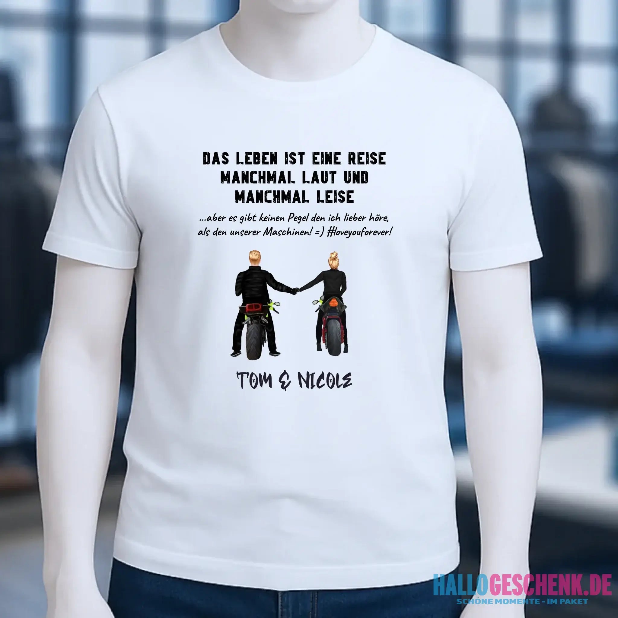 2in1: Paar Designer • Motorrad Couple • Unisex Premium T-Shirt XS-5XL aus Bio-Baumwolle für Damen & Herren