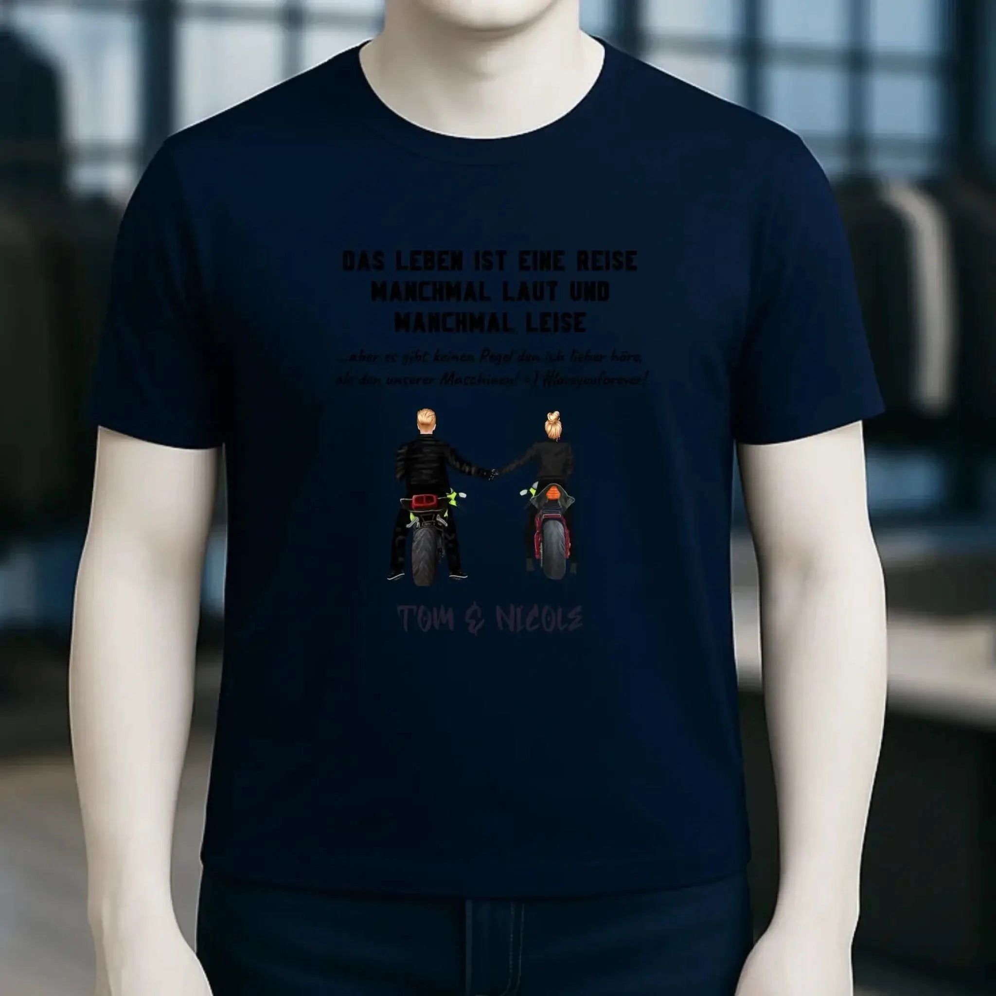 2in1: Paar Designer • Motorrad Couple • Unisex Premium T-Shirt XS-5XL aus Bio-Baumwolle für Damen & Herren