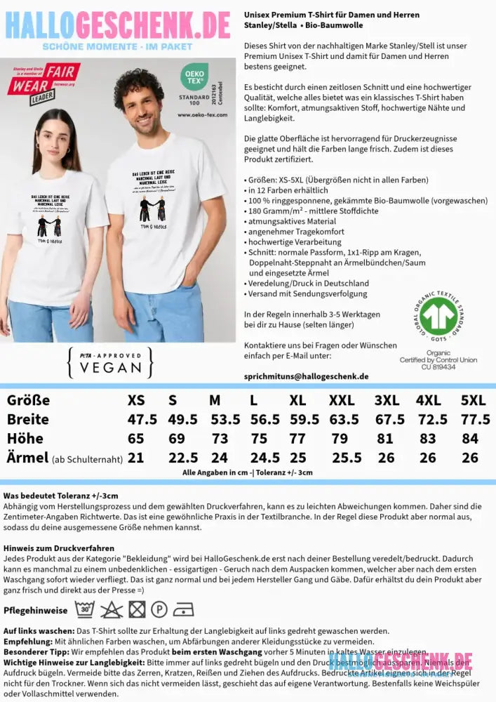 2in1: Paar Designer • Motorrad Couple • Unisex Premium T-Shirt XS-5XL aus Bio-Baumwolle für Damen & Herren