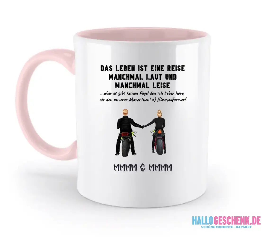 2in1: Paar Designer • Motorrad Couple • Zweifarbige Tasse 330ml