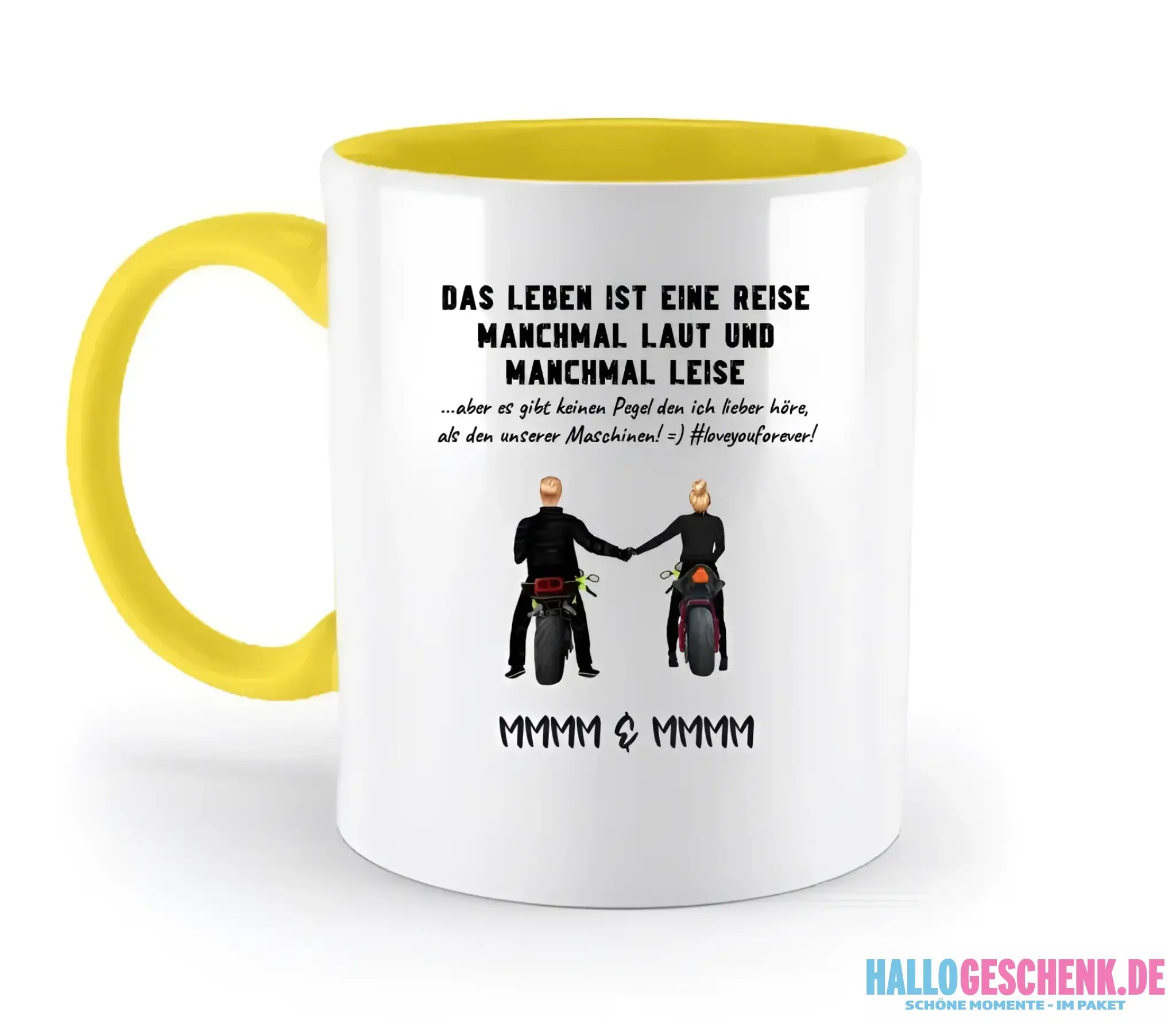 2in1: Paar Designer • Motorrad Couple • Zweifarbige Tasse 330ml
