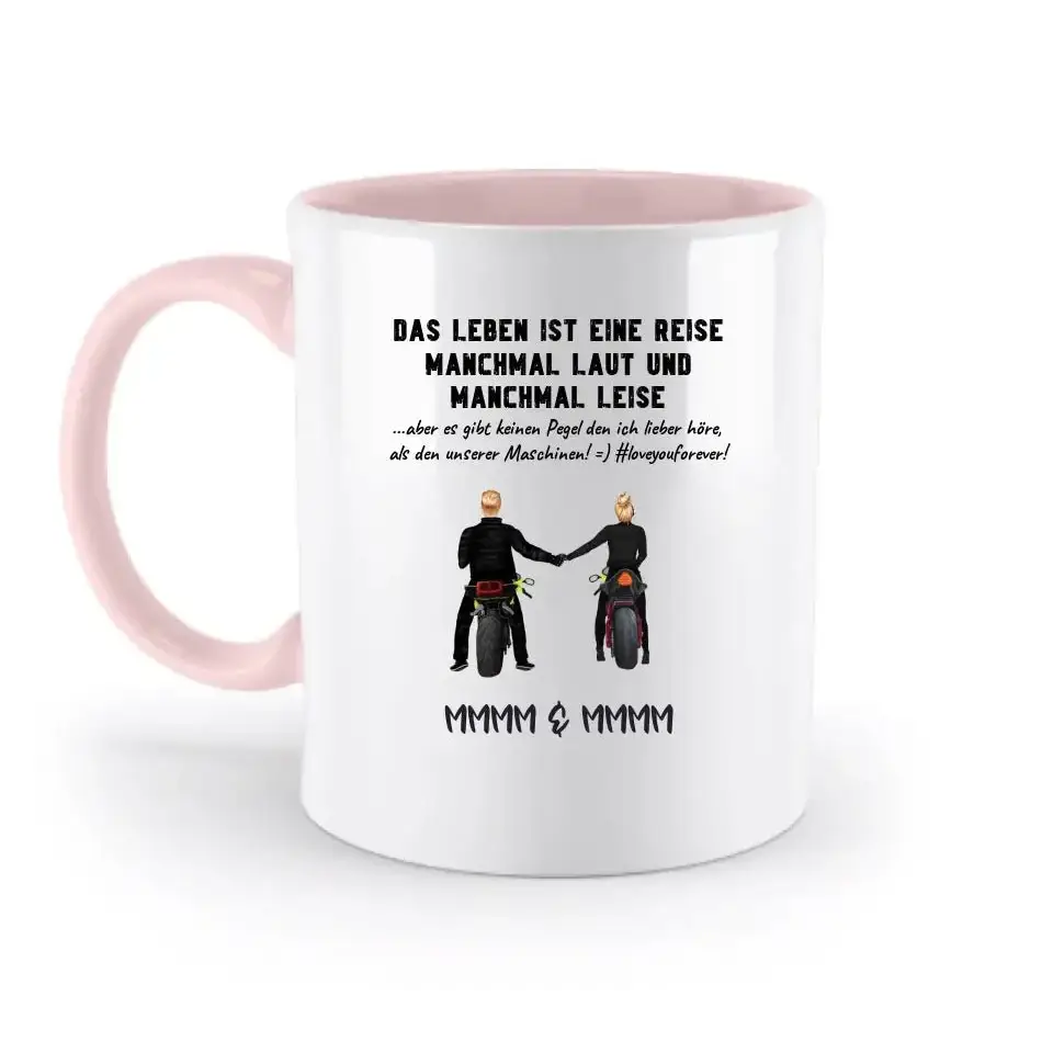 2in1: Paar Designer • Motorrad Couple • Zweifarbige Tasse 330ml