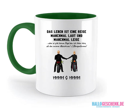 2in1: Paar Designer • Motorrad Couple • Zweifarbige Tasse 330ml