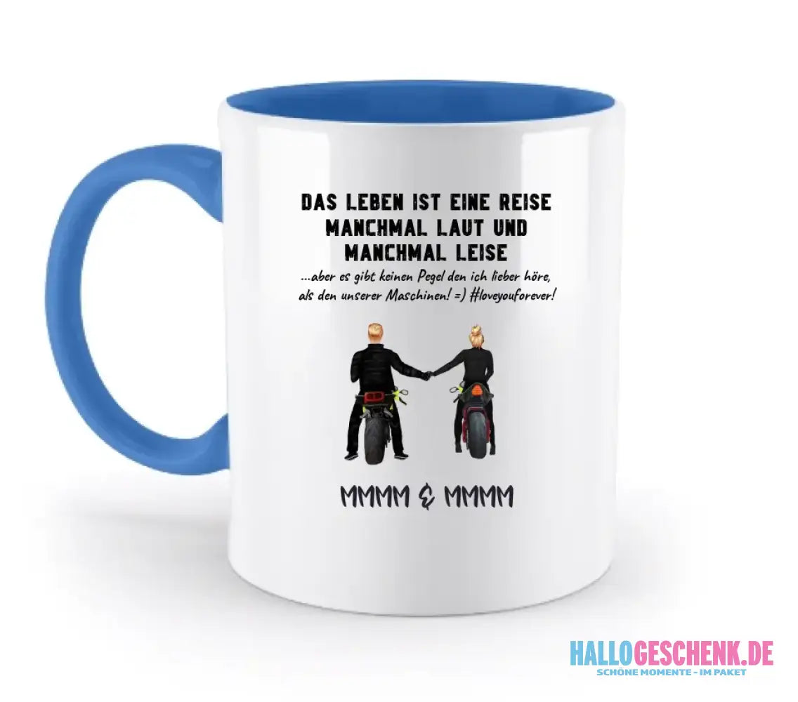 2in1: Paar Designer • Motorrad Couple • Zweifarbige Tasse 330ml