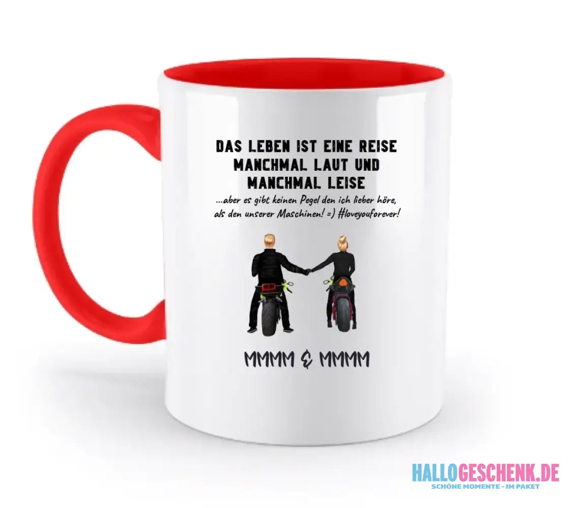 2in1: Paar Designer • Motorrad Couple • Zweifarbige Tasse 330ml