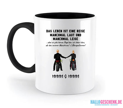 2in1: Paar Designer • Motorrad Couple • Zweifarbige Tasse 330ml