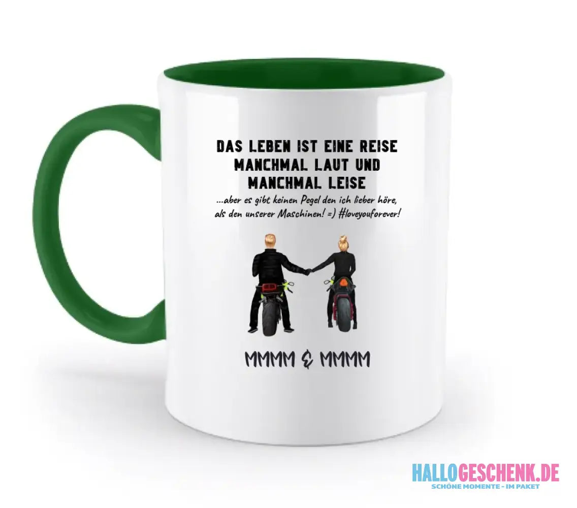 2in1: Paar Designer • Motorrad Couple • Zweifarbige Tasse 330ml