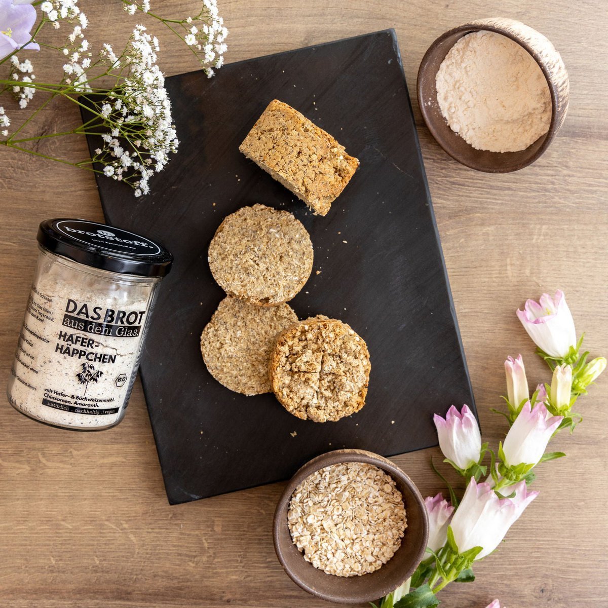 3 x Bio-Haferhäppchen - Das Brot aus dem Glas