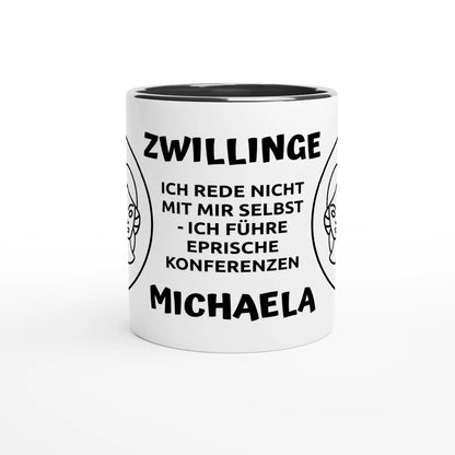 Mit 3D-Vorschau: 12 Sternzeichen mit Name + personalisierten Sprüchen • zweifarbige Tasse