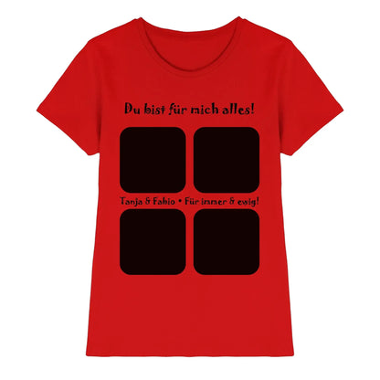 4er-Collage • mehrere Artikel • ’Statement-Collection’ • Wunschtext • Mein Fotomotiv - Premium Damen T-Shirt Bio / Red