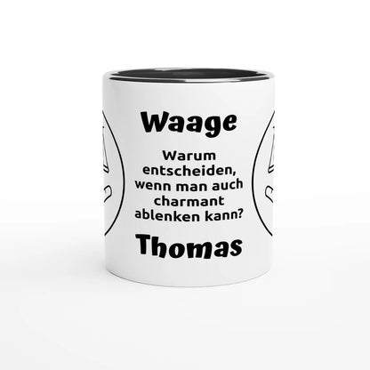 Mit 3D-Vorschau: 12 Sternzeichen mit Name + personalisierten Sprüchen • zweifarbige Tasse