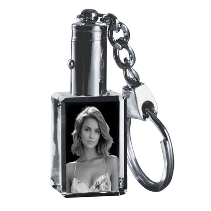 3D Foto Schlüsselanhänger mit LED-Licht • Lasergravur (personalisierbare Fotogeschenke) - personalisierbare
