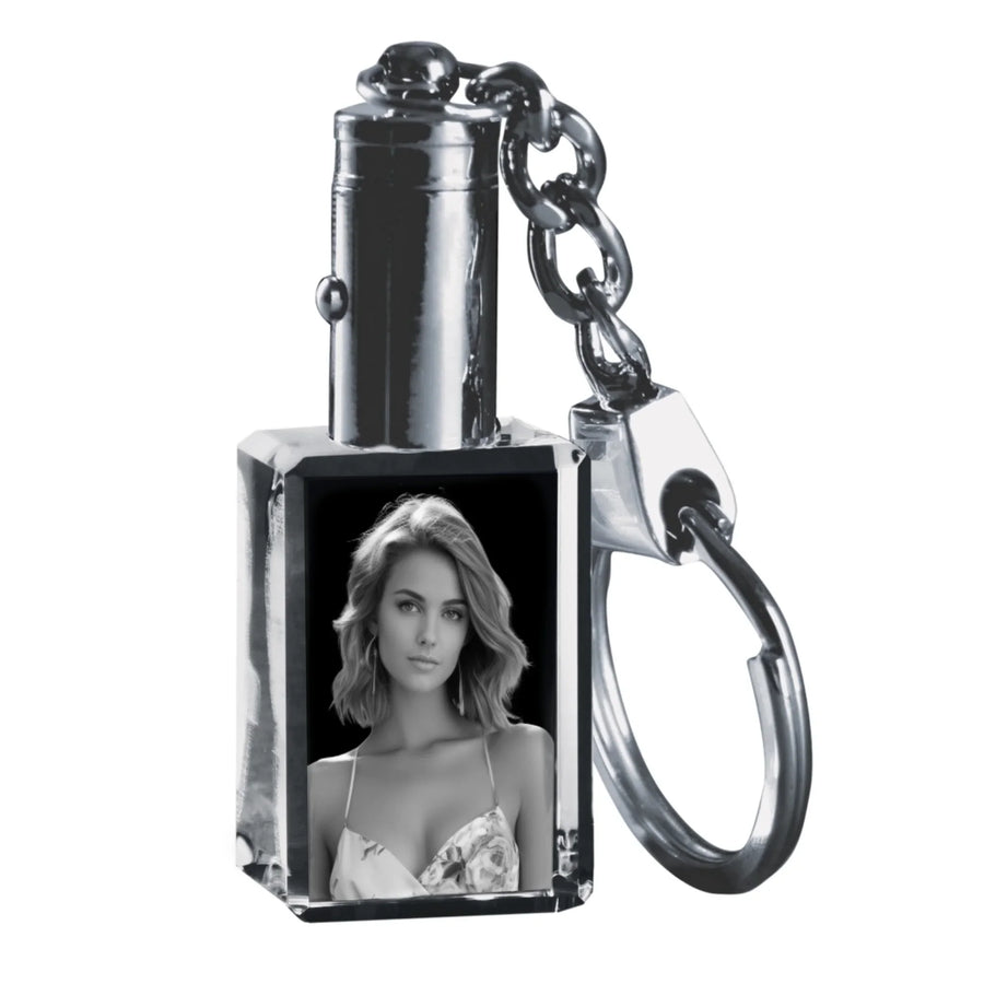 3D Foto Schlüsselanhänger mit LED-Licht • Lasergravur (personalisierbare Fotogeschenke) - personalisierbare