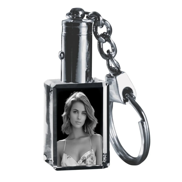 3D Foto Schlüsselanhänger mit LED-Licht • Lasergravur (personalisierbare Fotogeschenke) - personalisierbare