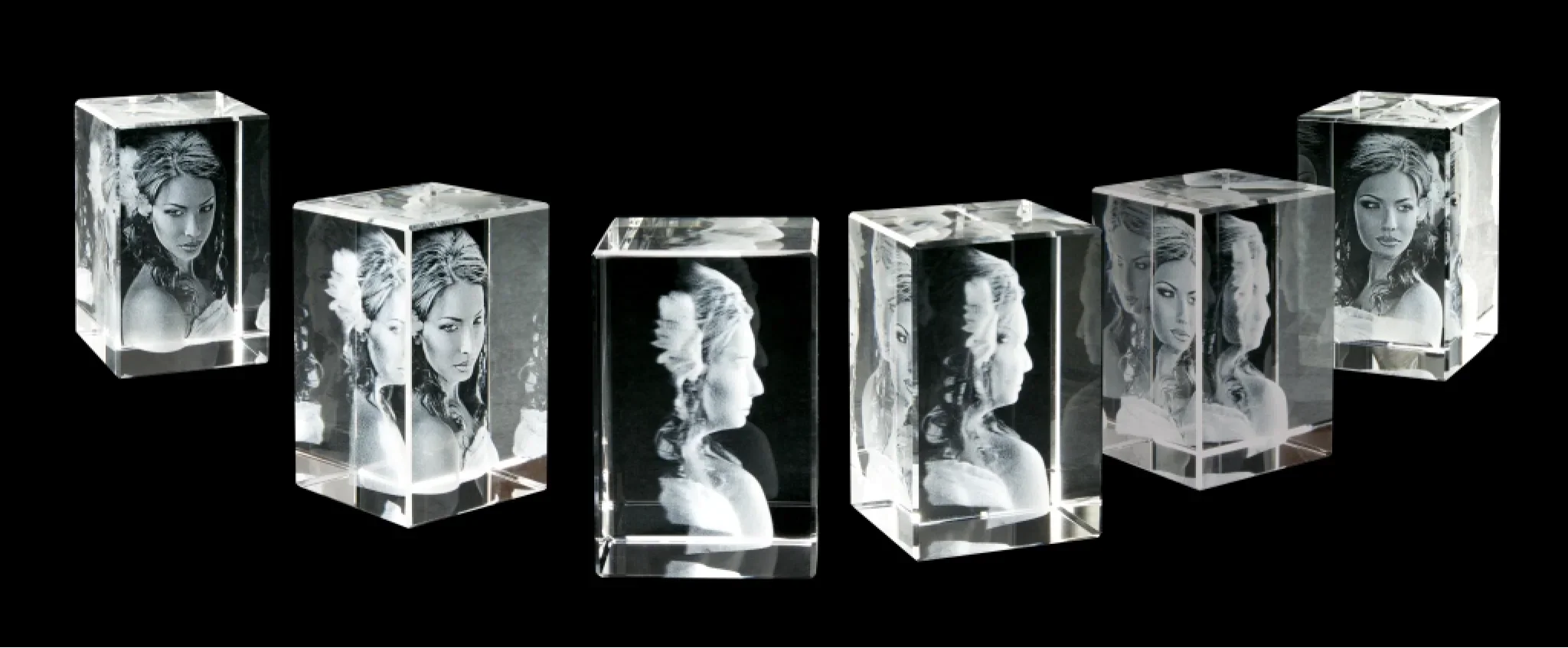 3D Foto USB Stick mit Beleuchtung 16GB • Lasergravur (personalisierbare Fotogeschenke) - Glas / personalisierbare