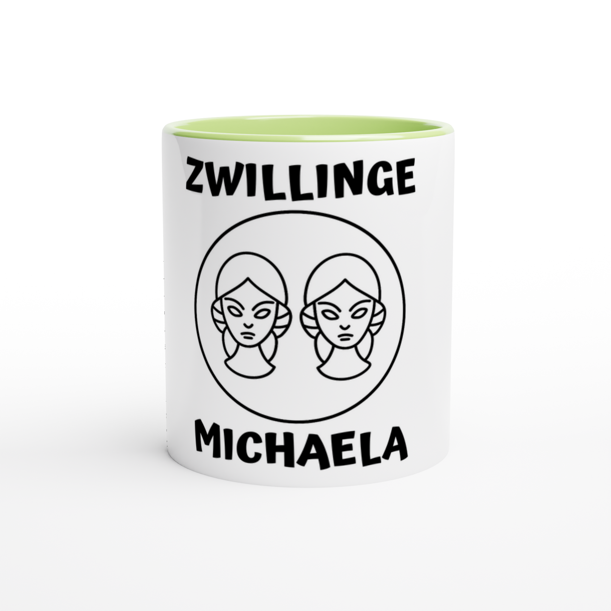 Mit 3D-Vorschau: 12 Sternzeichen mittig mit Name + personalisierten Sprüchen • zweifarbige Tasse