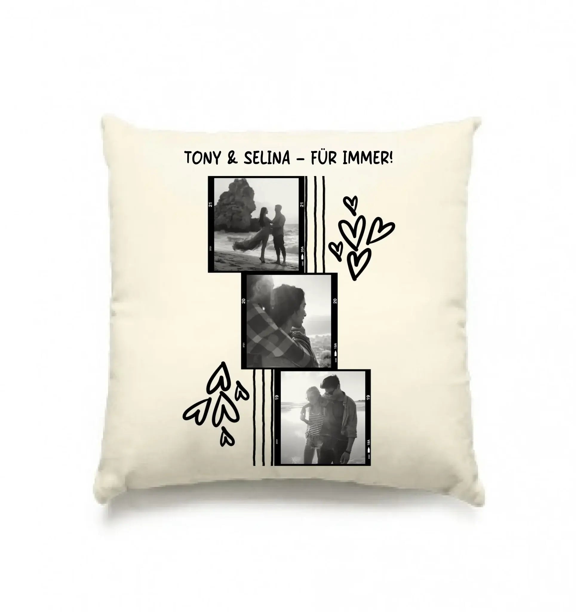 3er-Collage • mehrere Artikel • ’Statement-Collection’ • Wunschtext • Mein Fotomotiv - Kissen / Natur / 40cm-x-40cm