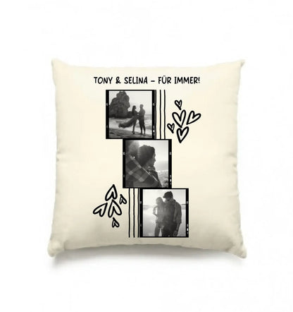 3er-Collage • mehrere Artikel • ’Statement-Collection’ • Wunschtext • Mein Fotomotiv - Kissen / Natur / 40cm-x-40cm