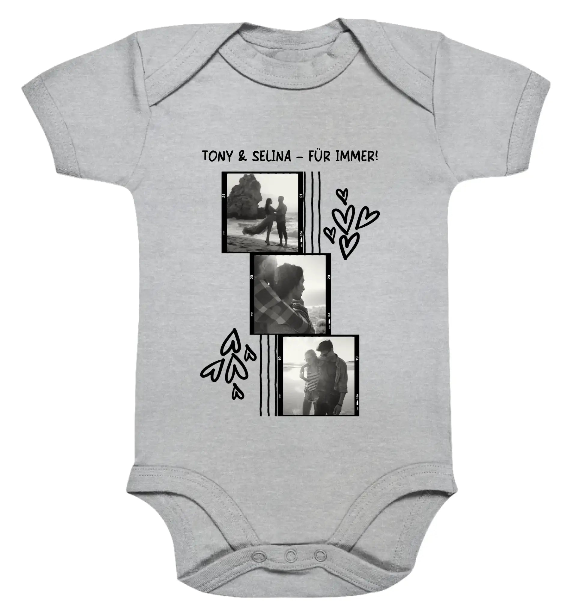 3er-Collage • mehrere Artikel • ’Statement-Collection’ • Wunschtext • Mein Fotomotiv - Premium Baby Bodysuit • Bio