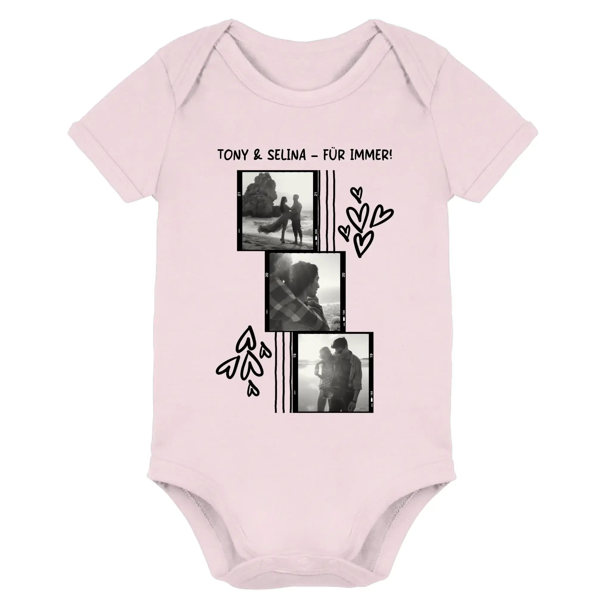 3er-Collage • mehrere Artikel • ’Statement-Collection’ • Wunschtext • Mein Fotomotiv - Premium Baby Bodysuit • Bio