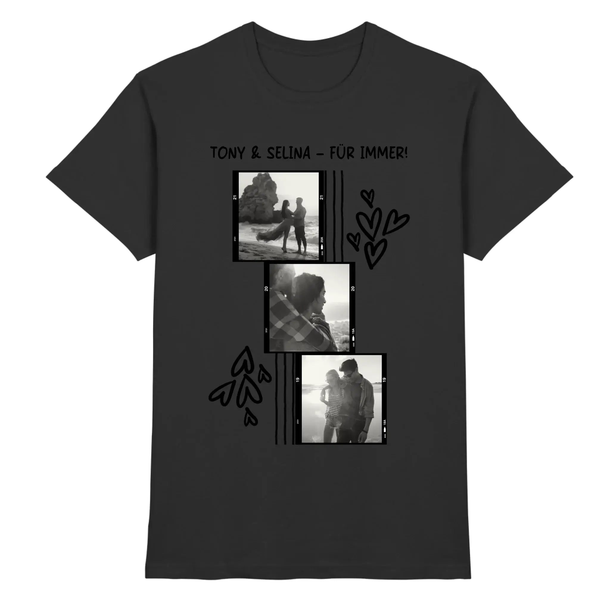 3er-Collage • mehrere Artikel • ’Statement-Collection’ • Wunschtext • Mein Fotomotiv - Premium Herren T-Shirt / Black