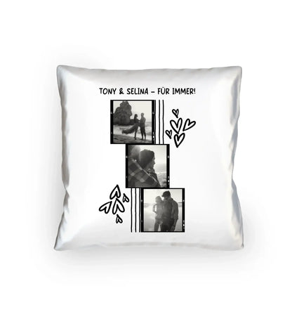 3er-Collage • mehrere Artikel • ’Statement-Collection’ • Wunschtext • Mein Fotomotiv - Kissen / White / 40cm-x-40cm