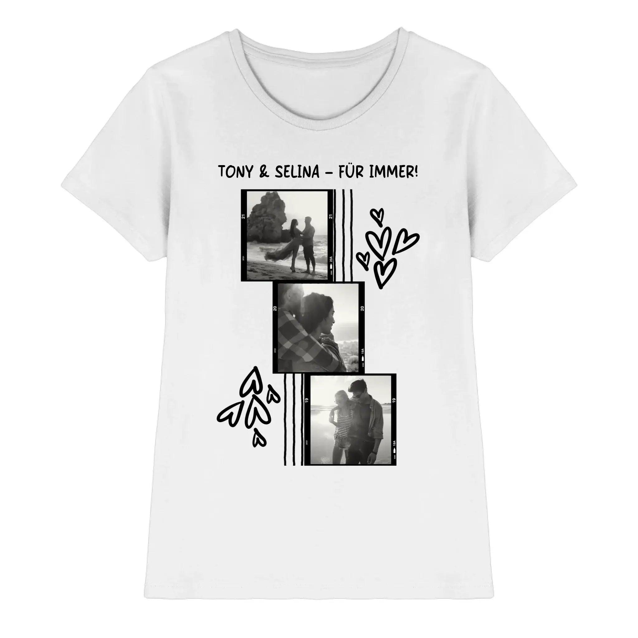 3er-Collage • mehrere Artikel • ’Statement-Collection’ • Wunschtext • Mein Fotomotiv - Premium Damen T-Shirt Bio